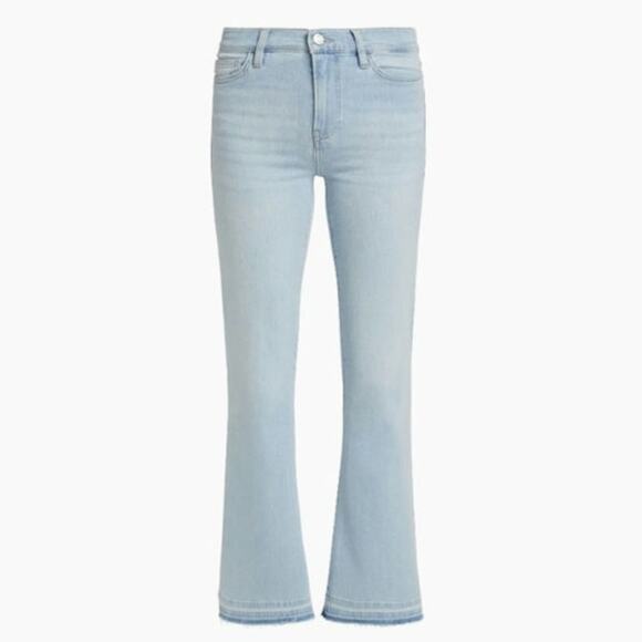 Frame Le Easy Quirky Released Fray Hem Flare Jeans Light Wash Size‎ 31